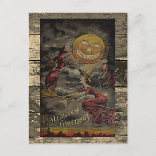 Zeldzame grappige illustratie van vintage Hallowee Briefkaart