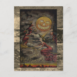 Zeldzame grappige illustratie van vintage Hallowee Briefkaart