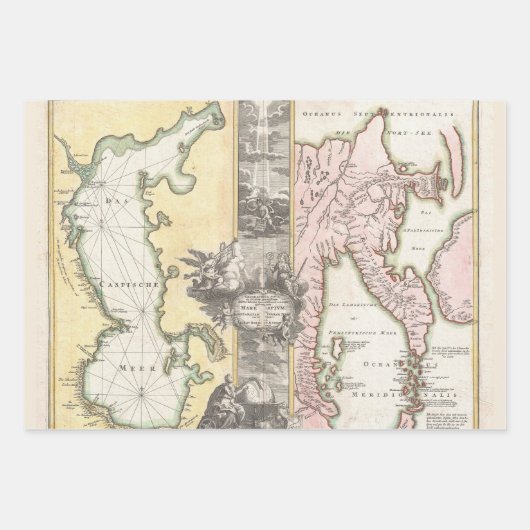 ZELDZAME KAART BELGICA CASPIAN MOON | INPAKPAPIER VEL (Voorkant 2)