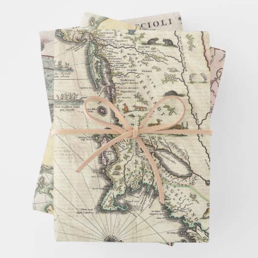 ZELDZAME KAART BELGICA CASPIAN MOON | INPAKPAPIER VEL (In situ)