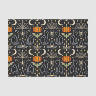Zeldzame katten Art Deco Halloween Tissuepapier