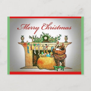 Zeldzame kerstman, helemaal in bruin Briefkaart