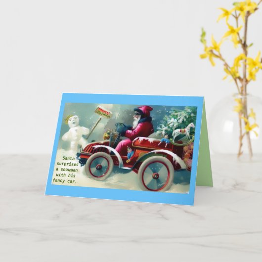 Zeldzame  Kerstman in een Fancy Afbeelding met aut Kaart (Gele Bloem)