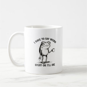 Zeldzame Kikker Koffie Citaten Vintage Illustratie Koffiemok