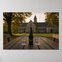Zeldzame Poster van Belgische Abdijbrouwerij Scene