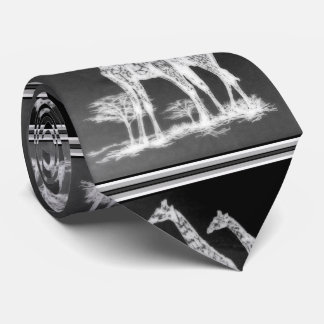 Zeldzame Retro Afrikaanse Giraffes in zwart/wit de Stropdas