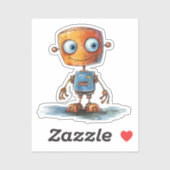 Zeldzame Robot ontwerp#4 Sticker (Vel)