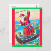 Zeldzame Santa Standing in Canoe, kopie van het P Briefkaart (Voorkant / Achterkant)