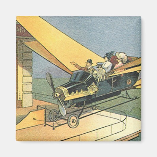 Zeldzame Sciencefiction Stoomstijl Convertible Aut Magneet (Voorkant)