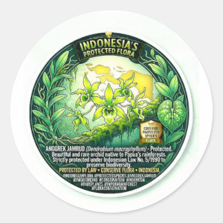 Zeldzame Smaragd Orchidee Kunst - Stunning Papoea Ronde Sticker