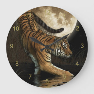 Zeldzame tijger- en moonkuikens met een dierenwelp grote klok