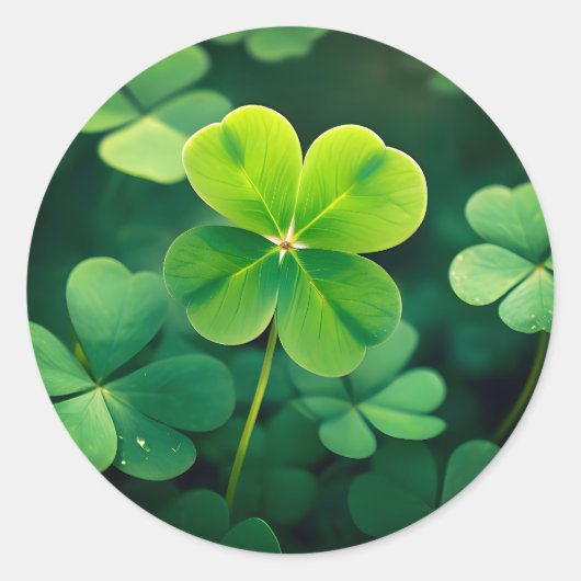 Zeldzame vondst! Lucky Four Leaf Clover Sticker (Voorkant)