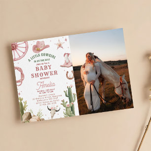 Zeldzame western cowgirl baby shower uitnodiging
