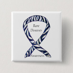 Zeldzame Ziekten Bewustmaking Aangepast lintje Vierkante Button 5,1 Cm
