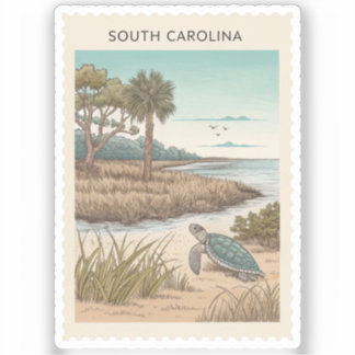 Zeldzame Zuid-Carolina Onevenwichtige Zeeschildpad Sticker