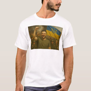 Zelensky, de krijger commandant in gevechtsgereedh t-shirt
