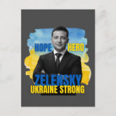 Zelensky Hope Hero Ukraine Strong Briefkaart (Voorkant)