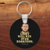 Zelensky Quote Light Will Win Ukrainian President Sleutelhanger (Voorkant)