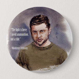 Zelensky, Volodymir Ronde Button 4,0 Cm