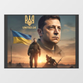 Zelenskyy Oekraïens President Window Cling Decal (Vel)