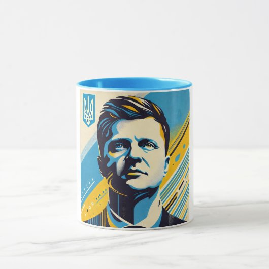 Zelenskyy Pop Art Portrait Mug (Centre)