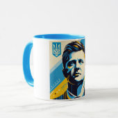 Zelenskyy Pop Art Portrait Mug (Devant gauche)