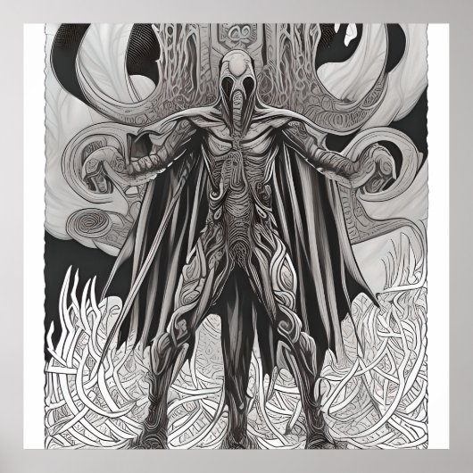 Zelf Dragon God kleuren Poster (Voorkant)