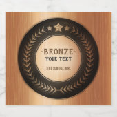 ZELF DRUKKEN DOE-HET-ZELF-MEDALJE Bronzen Kampioen Bier Etiket (Enkel label)