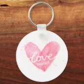 Zelf-Esteem-liefde uzelf-Typografie-hart Sleutelhanger (Voorkant)