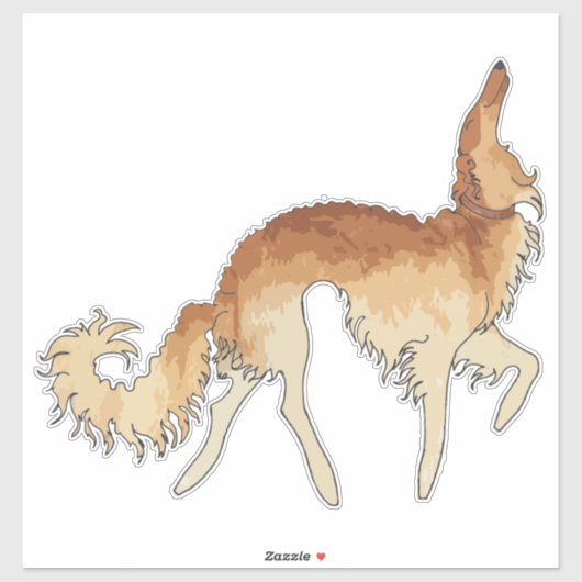 Zelf Goud Ballet Borzoi Custom-Cut Vinyl Sticker (Vel)