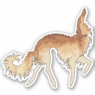 Zelf Goud Ballet Borzoi op maat gemaakte vinyl sti Sticker
