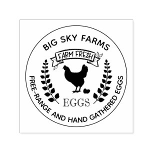 Zelf-inkende Stempel Kip Eieren Boerderij Verse Ei