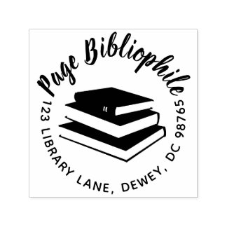 Zelf Inkt Ronde Retour Adres Stempel Boek Lover