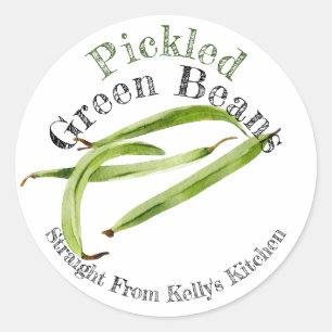Zelf Inmaken Bedrijfs Pickled Groene Boon Eten Ronde Sticker