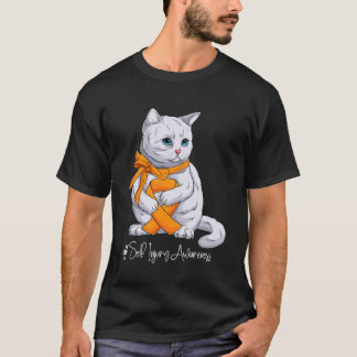 Zelf Letsel Bewustzijn Maand Oranje Lint Kat T-shirt