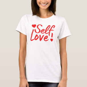 Zelf liefde citaat met harten t-shirt