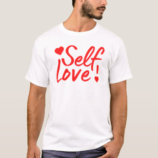 Zelf liefde citaat met harten t-shirt