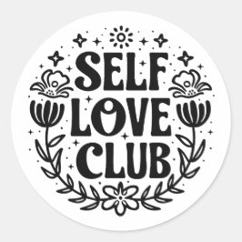 Zelf liefde club esthetisch ronde sticker