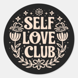 Zelf liefde club esthetisch ronde sticker
