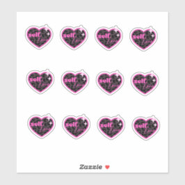 Zelf liefde hart, luipaard print sticker