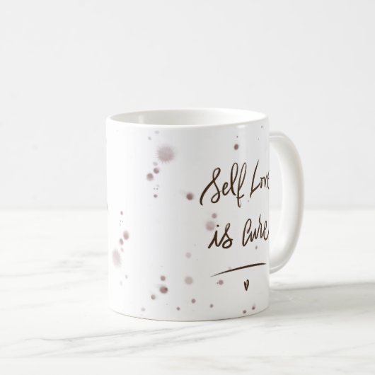 Zelf Liefde Mok | Wit & Splash (Voorkant rechts)