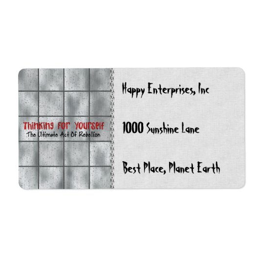 Zelf nadenken etiket (Voorkant)