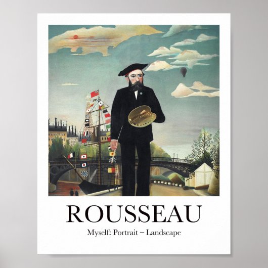 Zelf: Portret - Landschap van Henri Rousseau Poster (Voorkant)