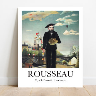Zelf: Portret - Landschap van Henri Rousseau Poster