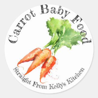 Zelfconserveringsbedrijf Wortel Baby Voedsetiket Ronde Sticker