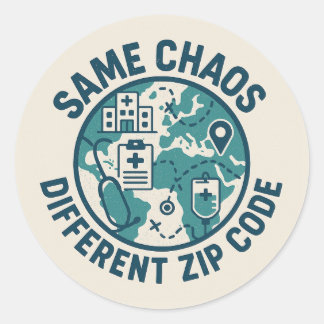 Zelfde Chaos Andere Postcode Reisverpleegster Stic Ronde Sticker