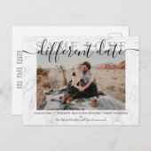 Zelfde liefde, andere datum marmeren typografie fo aankondigingskaart (Voorkant / Achterkant)