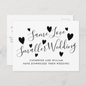 Zelfde Liefde Kleine Micro Bruiloft Downsizen Vera Aankondigingskaart (Voorkant / Achterkant)