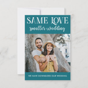 Zelfde liefde kleinere bruiloft verkleind simpele