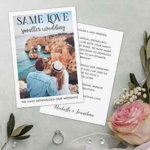Zelfde liefde kleinere bruiloft verkleind simpele